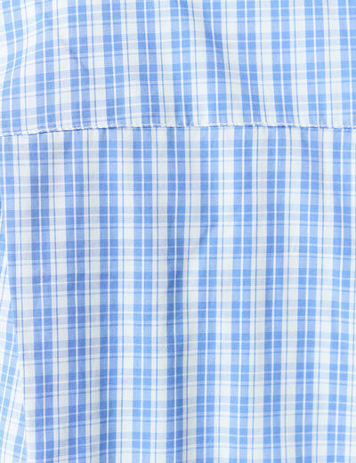 Chemise droite courte en coton bleu clair femme