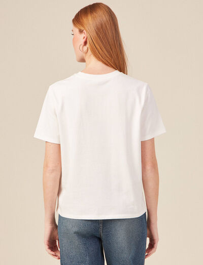 T-shirt éco-responsable ecru femme