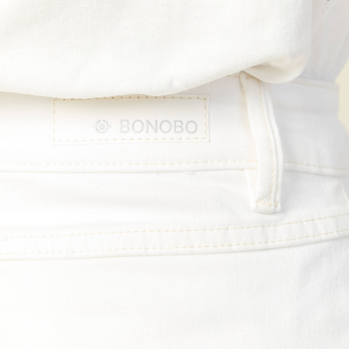 Short mom éco-responsable denim blanc femme