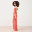 D&eacute;bardeur cropped d&eacute;collet&eacute; doubl&eacute; rouge fonc&eacute; femme