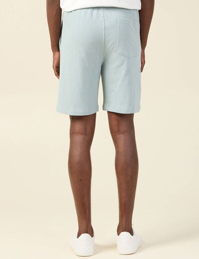 Short droit taille à coulisse bleu gris homme