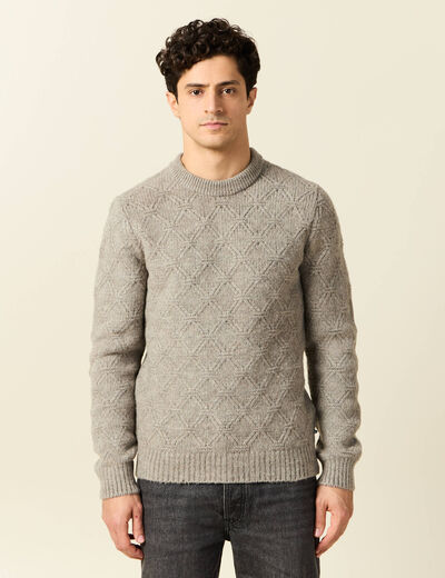 Pull manches longues gris homme