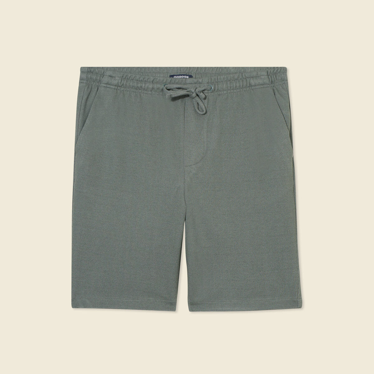 Short droit avec cordon vert kaki homme