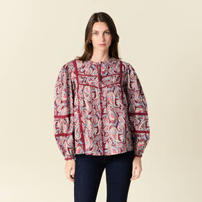 Blouse manches longues bordeaux femme