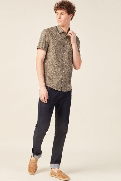 Chemise éco-responsable vert kaki homme