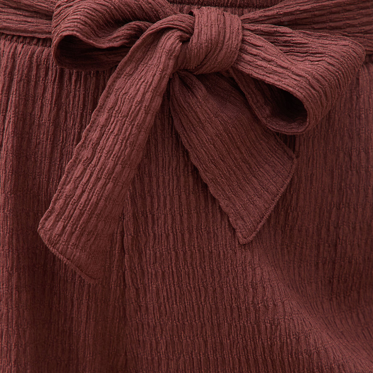 Pantalon loose avec ceinture marron cognac femme