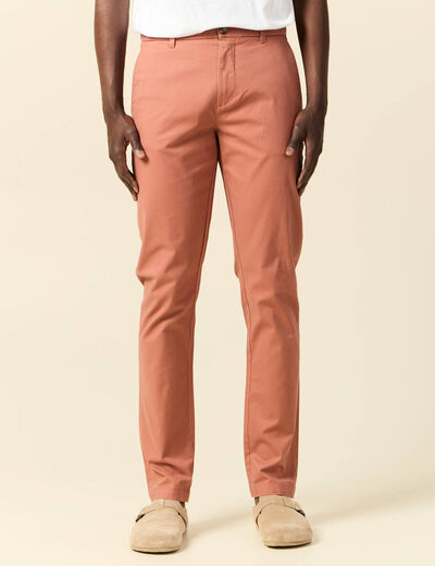 Pantalon slim Instinct chino vieux rose homme