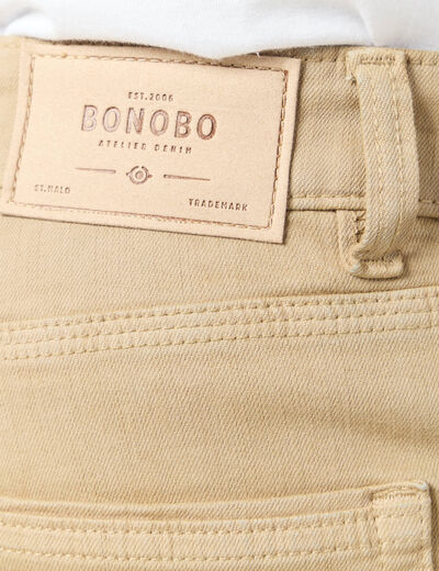 Jeans éco-responsable regular denim beige homme