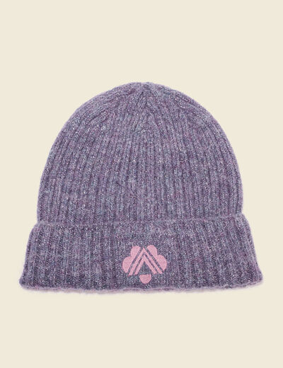 Bonnet tricoté fabriqué en France gris foncé femme