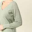 Pull manches longues vert kaki femme