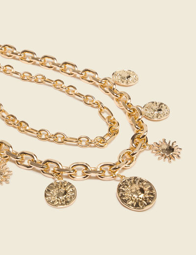 Collier avec cha&icirc;ne couleur or femme