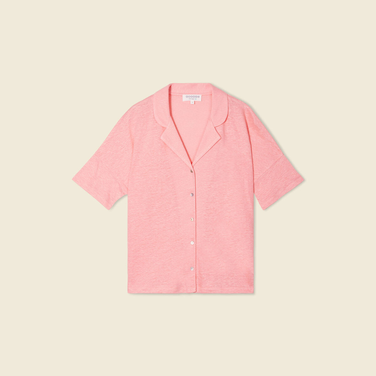 Chemise manches courtes rose femme