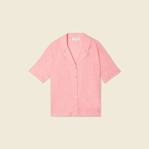 Chemise manches courtes rose femme