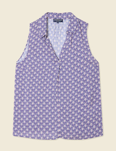 Blouse sans manches bleu marine femme