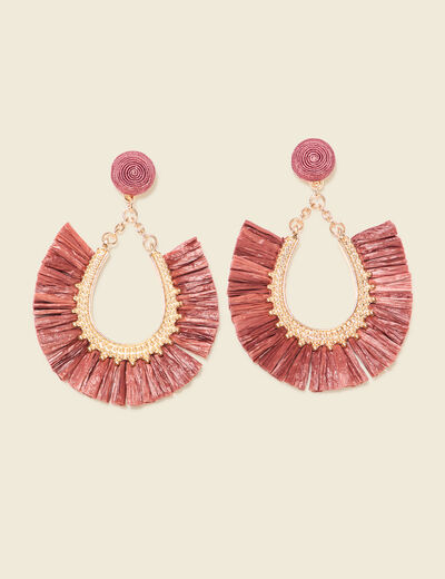 Boucles d'oreilles pendantes rouge foncé femme