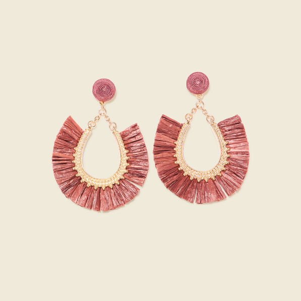 Boucles d'oreilles pendantes rouge foncé femme