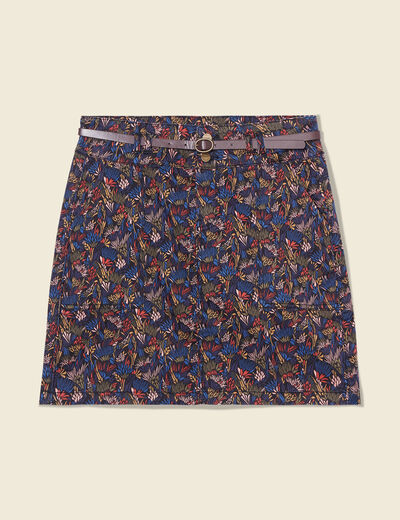 Jupe droite courte multicolore femme