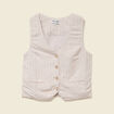 Gilet ajust&eacute; col v sans manches beige femme
