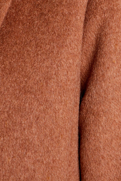 Manteau droit boutonné marron clair femme