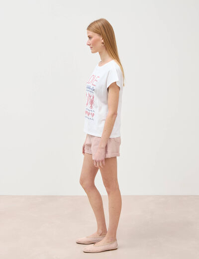 T-shirt en coton blanc femme