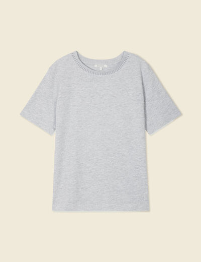 T-shirt manches courtes gris femme