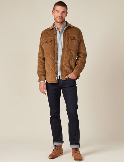 Chemise manches longues bleu pétrole homme