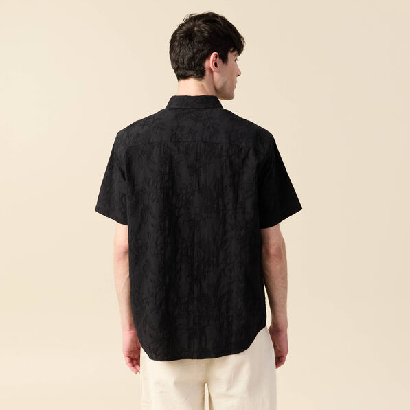 Chemise manches courtes noir homme