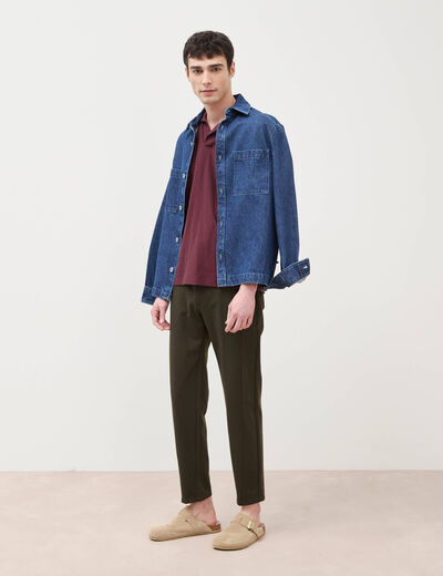 Polo manches courtes prune homme