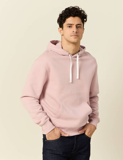 Sweat à capuche rose pastel homme