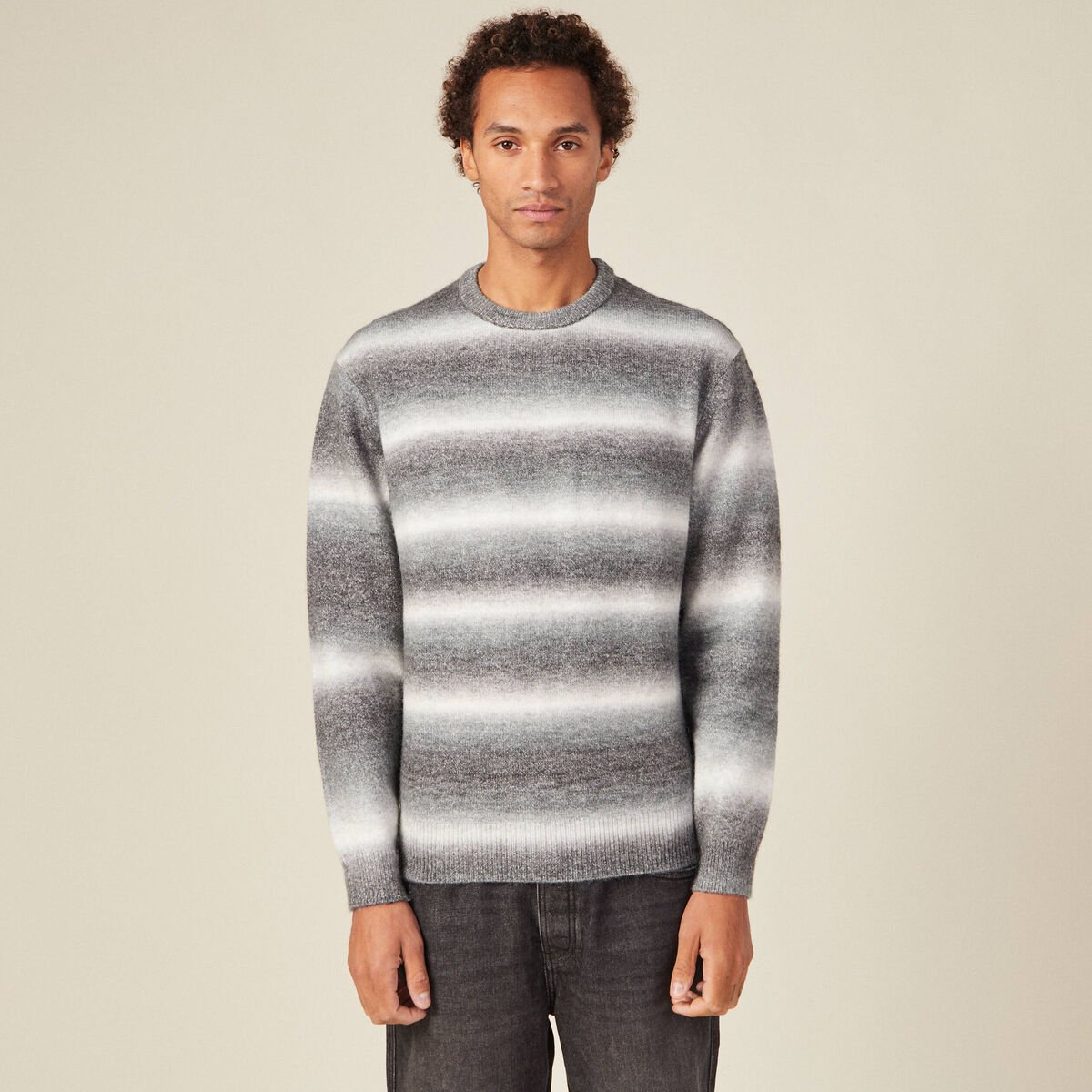 Pull éco-responsable gris homme