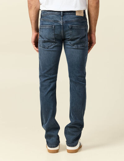 Jeans straight 5 poches denim blue black homme