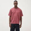 T-shirt droit en coton col ras du cou vieux rose homme