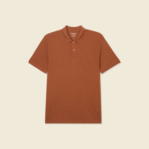 Polo éco-responsable marron cognac homme