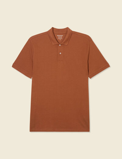 Polo éco-responsable marron cognac homme