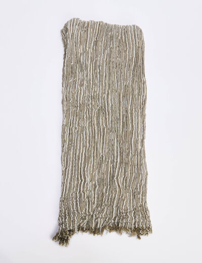 Foulard pliss&eacute; taupe homme
