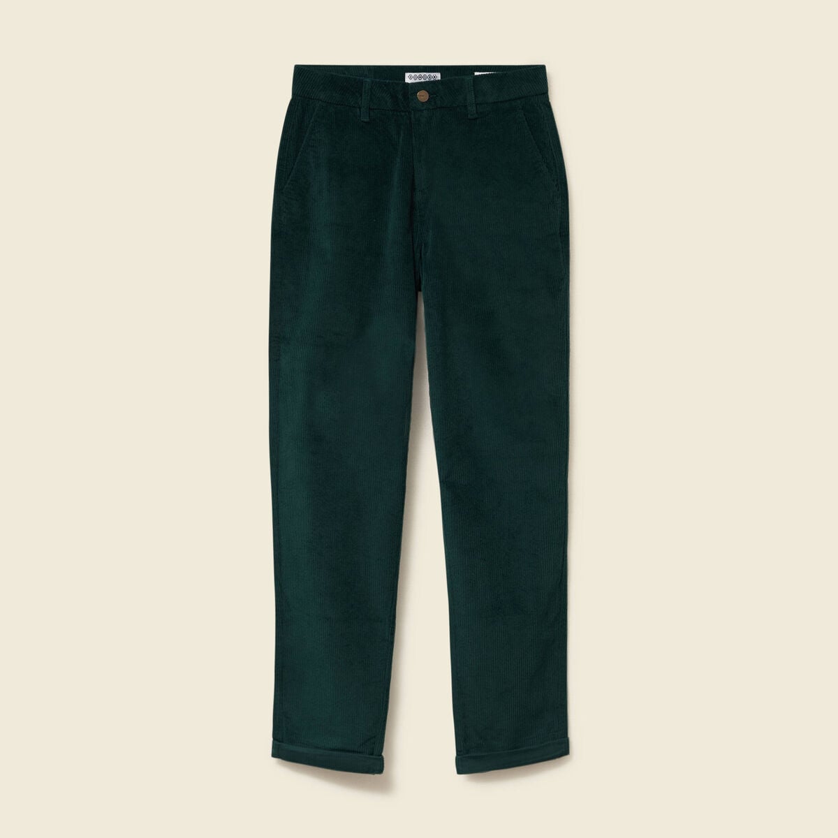 Pantalon large 7/8&egrave;me taille haute vert fonc&eacute; femme