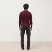 Pull droit manches longues prune homme