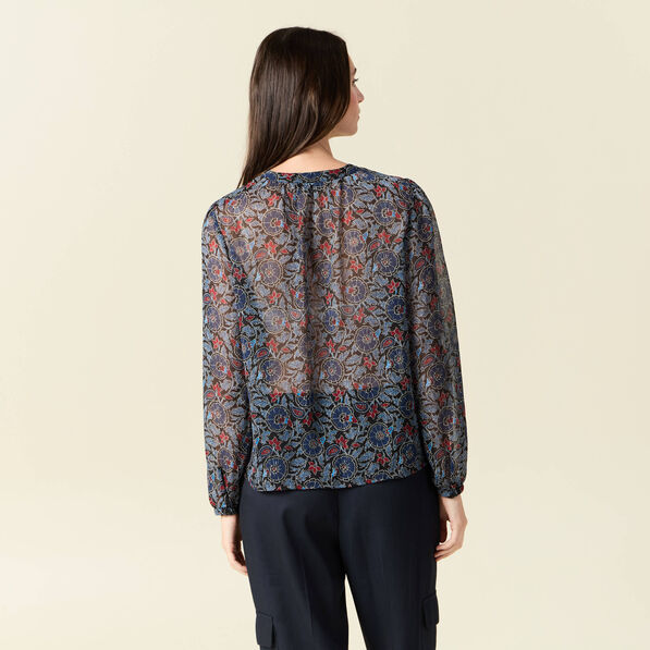 Chemise manches longues noir femme