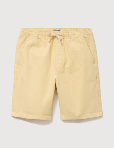 Bermuda en coton jaune clair homme