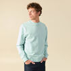Sweat manches longues en coton bleu gris homme
