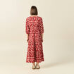 Robe longue droite fluide rouge fonc&eacute; femme