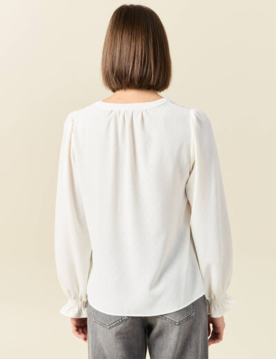 Blouse manches longues ecru femme