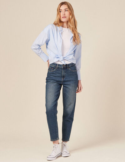 Jeans mom 7/8ème denim dirty femme