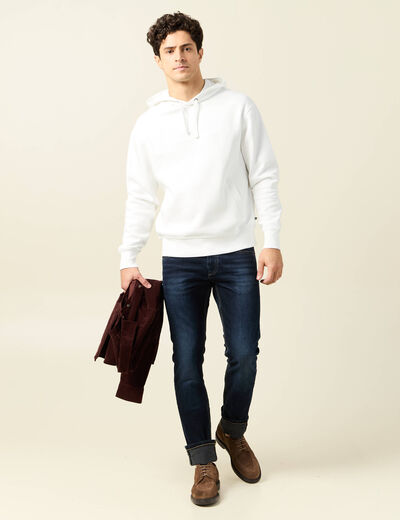 Sweat à capuche ecru homme