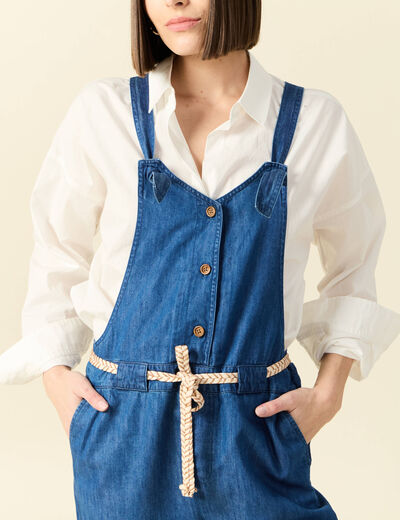 Salopette en denim denim stone femme