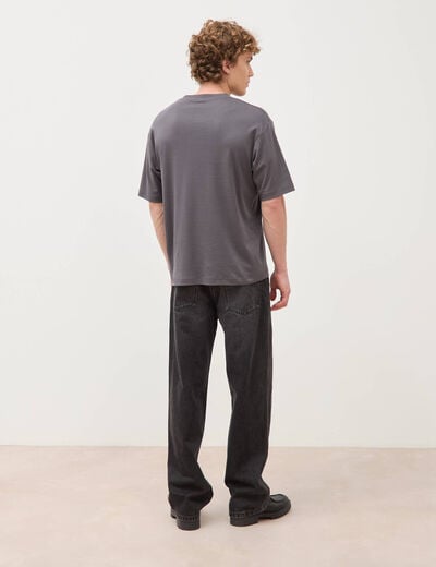 T-shirt manches courtes gris fonc&eacute; homme