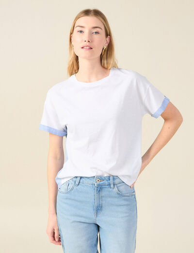 T-shirt manches courtes blanc femme