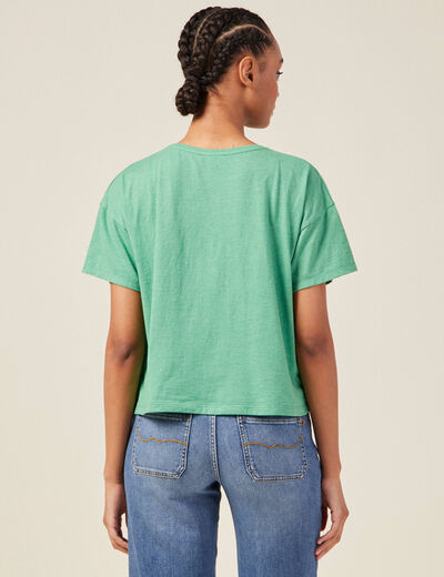 T-shirt manches courtes vert femme