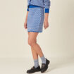 Jupe droite tricotée bleu femme