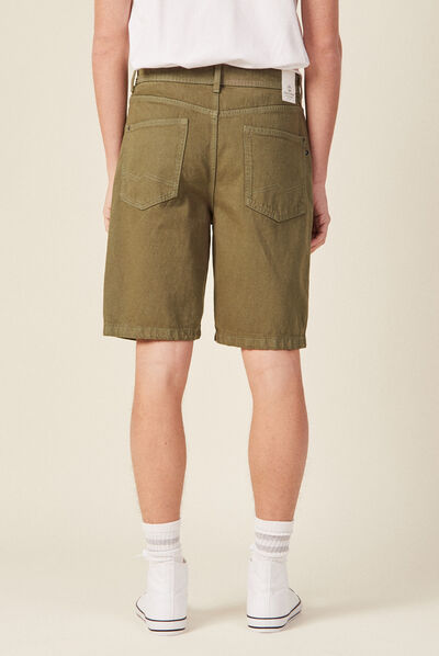 Bermuda large 5 poches vert kaki homme